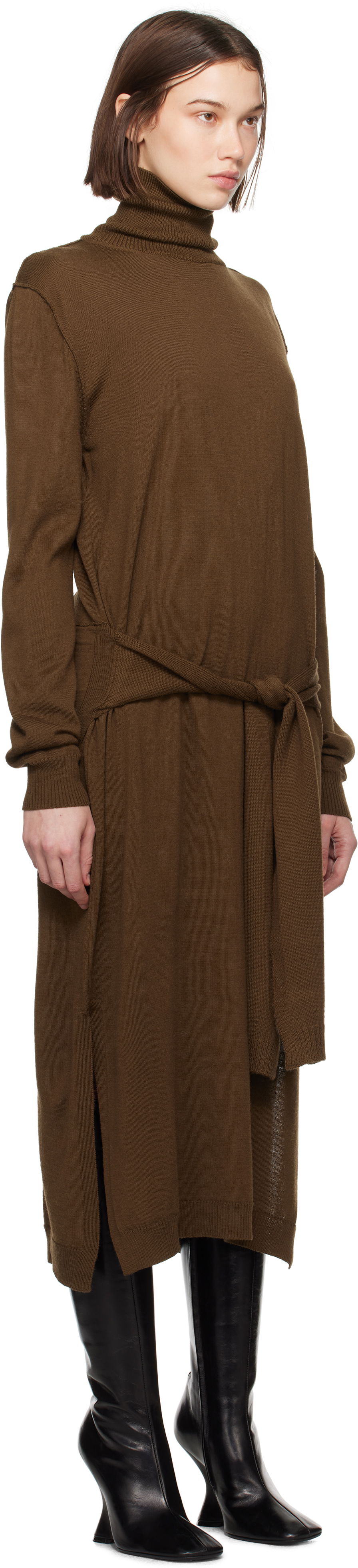 Kjole LEMAIRE Midi Knit Dress Brun | DR1082 LK087, 1