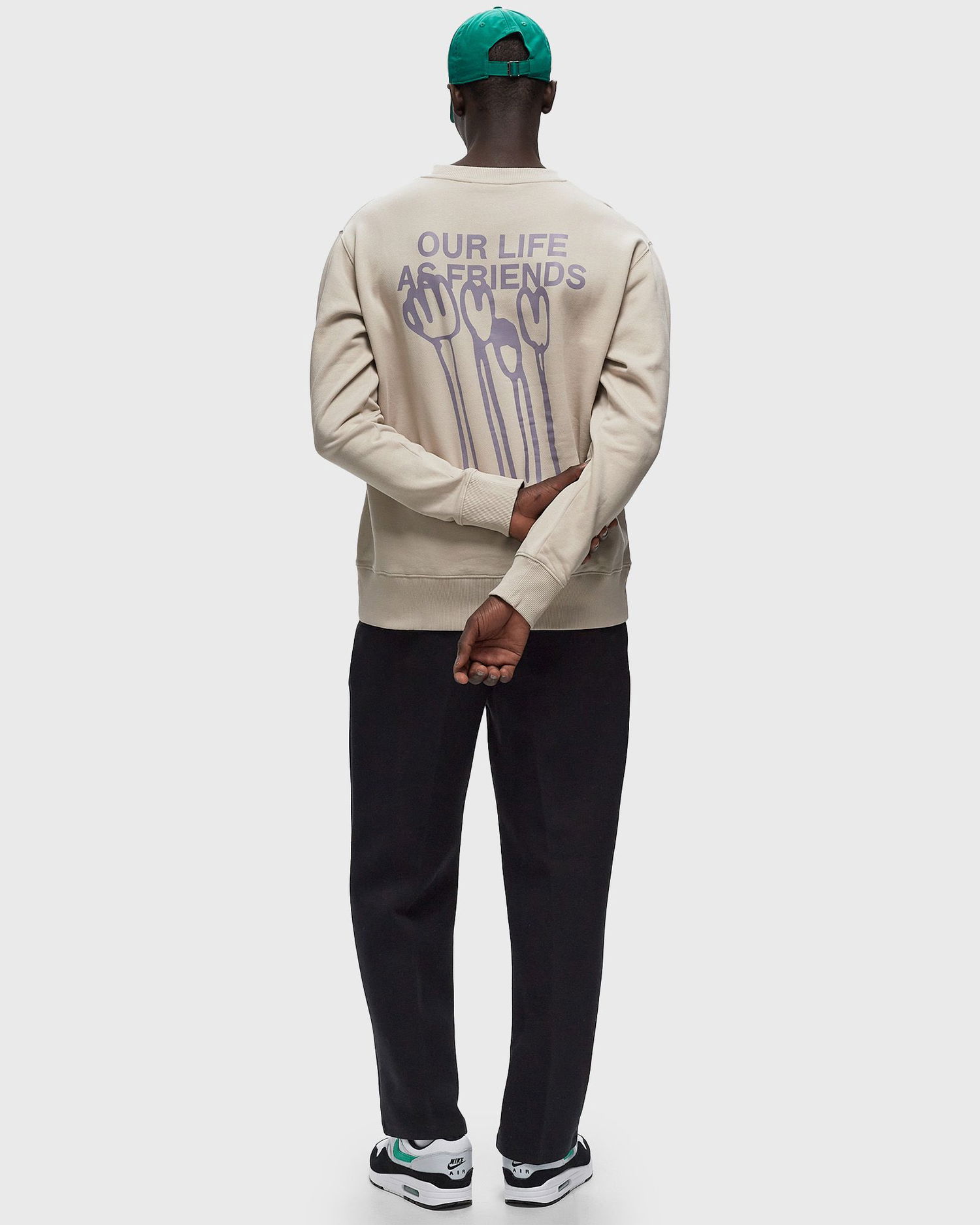 Sweatshirt ØLÅF FLOWER POSTER CREWNECK Beige | M170201-CEMENT, 1