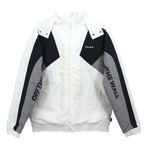 Vindjakke Vans Contrast Stitching Hooded Jacket Hvid | VN0A49K2YB2