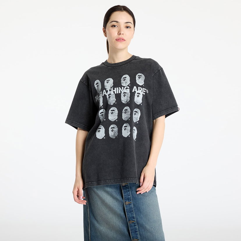 T-shirt BAPE A BATHING APE Garment Dye Logo Relaxed Fit Tee Sort | 001CSL301348MBLK