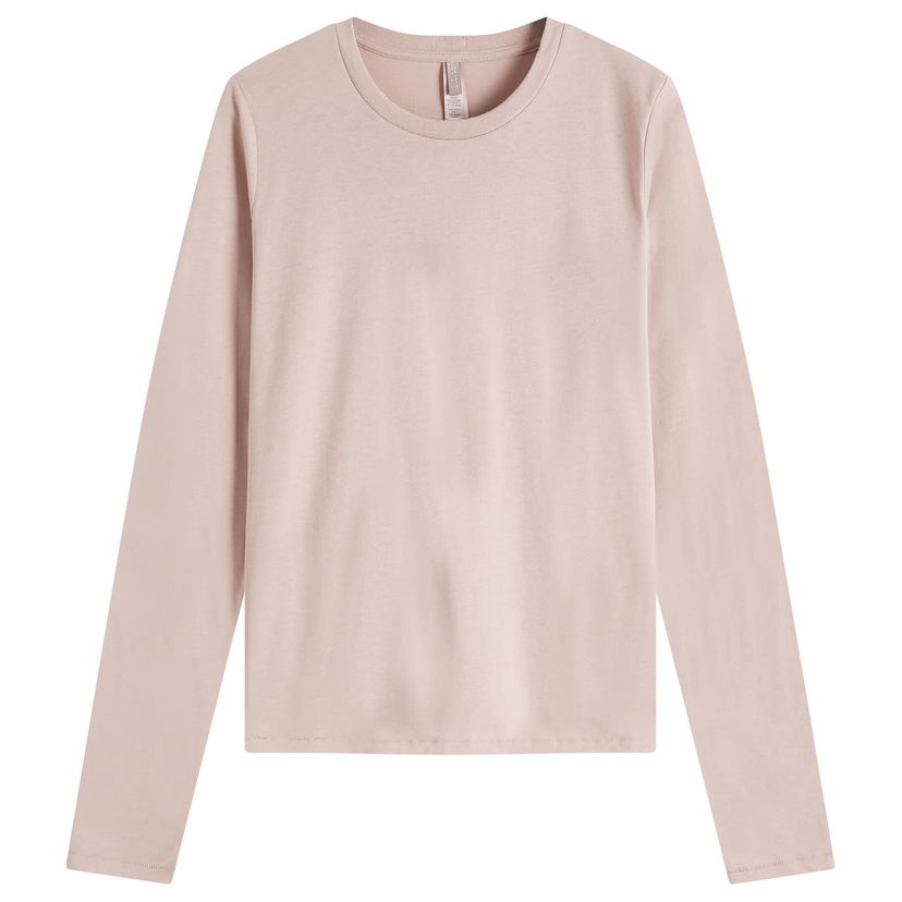 T-shirt SKIMS SKIMS Relaxed Tees Long Sleeve T-Shirt, Size Large Lyserød | LS-LST-6976W-FAWN