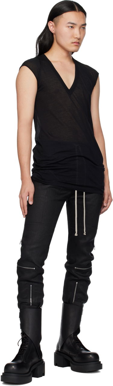 Tanktop Rick Owens Rick Owens Hollywood Deep V SL T-Shirt Sort | RU01E5233 UC, 3