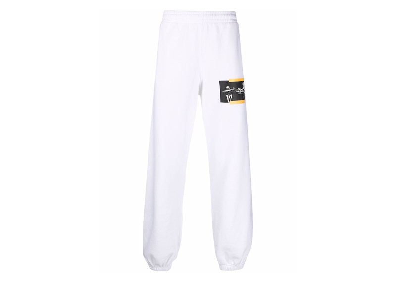 Joggingbukser Off-White Caravaggio Painting St Jerome Writing Slim Sweatpants White/Black/Yellow Hvid | OMCH029F21FLE0050184, 0