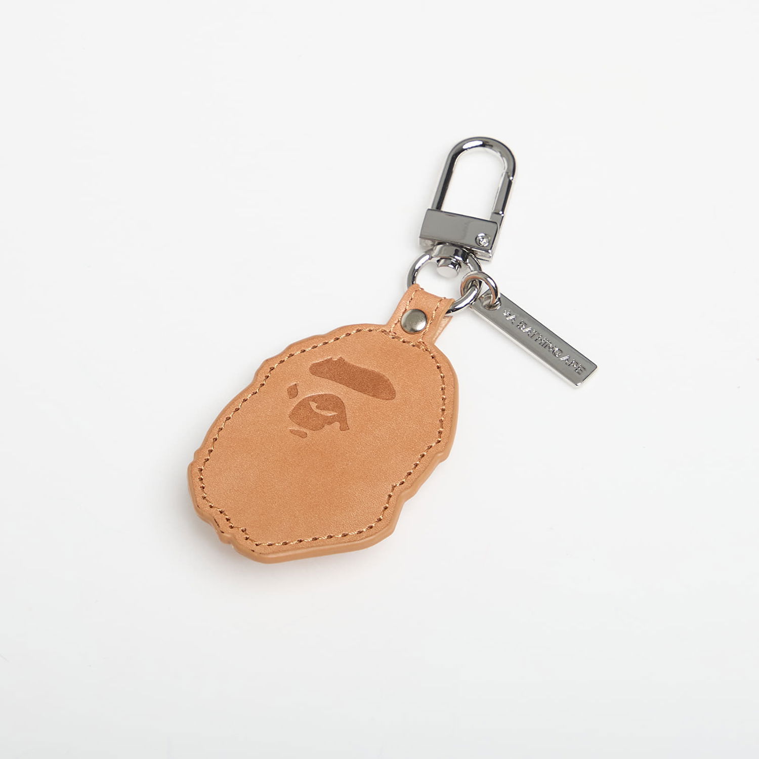 Nøgleringe BAPE Ape Head Leather Keychain Beige | 001GDL801002MBRW, 0