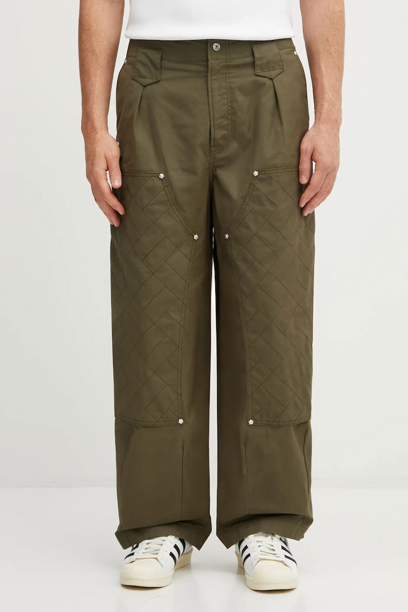 Bukser KENZO Weave Double Knee Pant Grøn | FF65PA2469HD