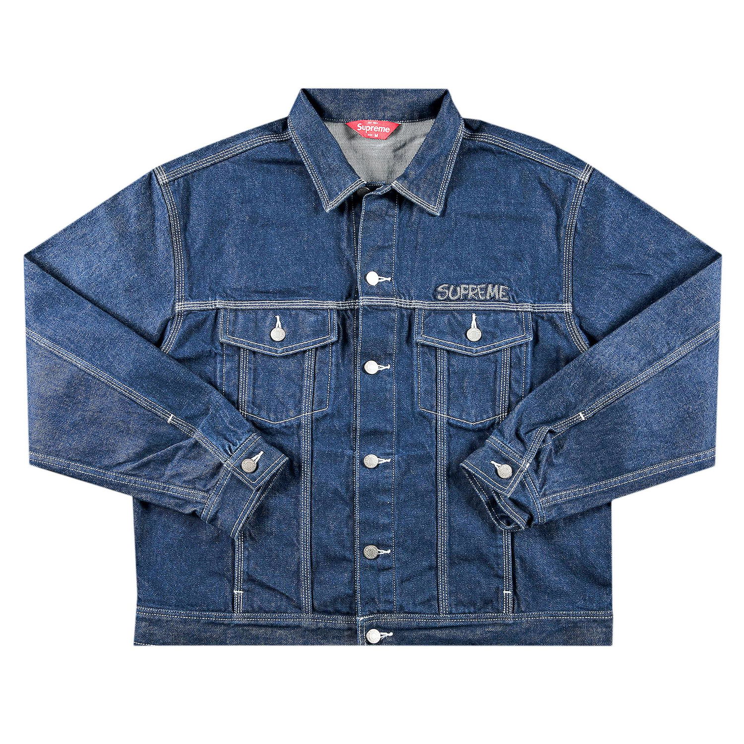Jakke Supreme Smurfs x Denim Trucker Jacket Mørkeblå | FW20J41 BLUE, 1