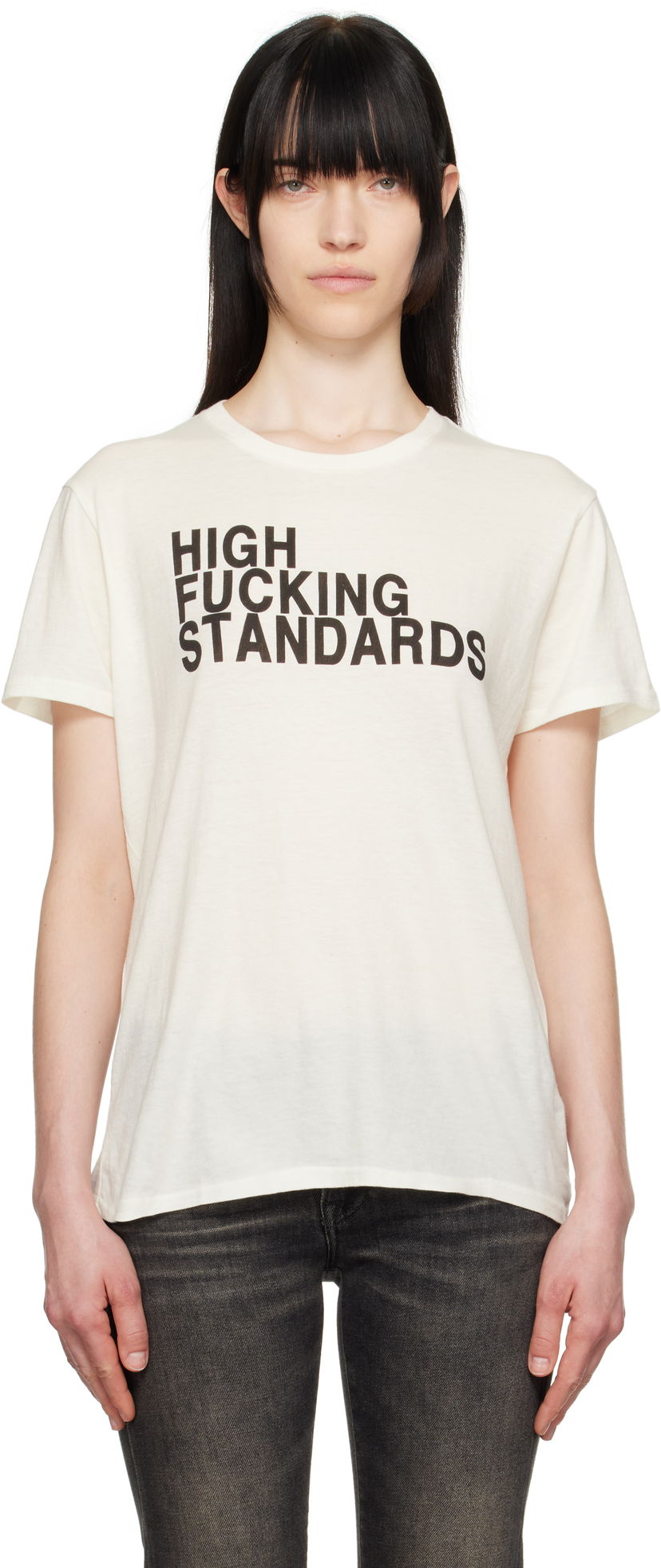 T-shirt R13 R13 'High F*cking Standards' T-Shirt Hvid | R13WK001-K117B