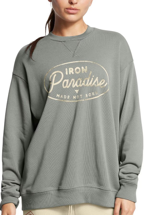 Sweater Under Armour Project Rock Heavyweight Crew Sweatshirt Grøn | 1386444-709