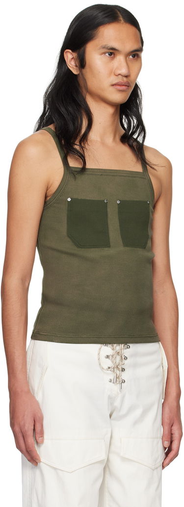 Tanktop Dion Lee Pocket Ribbed Tank Top Grøn | C3165PS24, 1