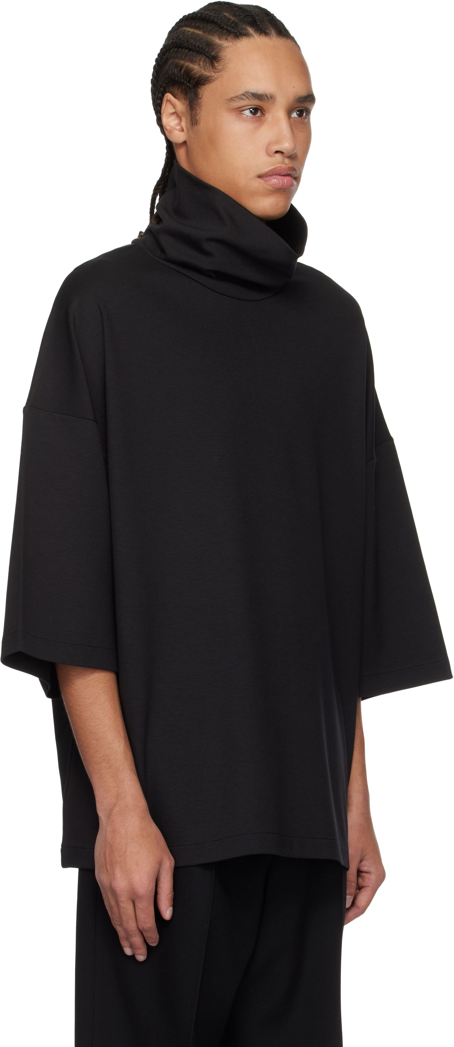 Sweater Fear of God Fear of God High Neck Short Sleeve Sweatshirt Sort | FGE250-519VIS, 1