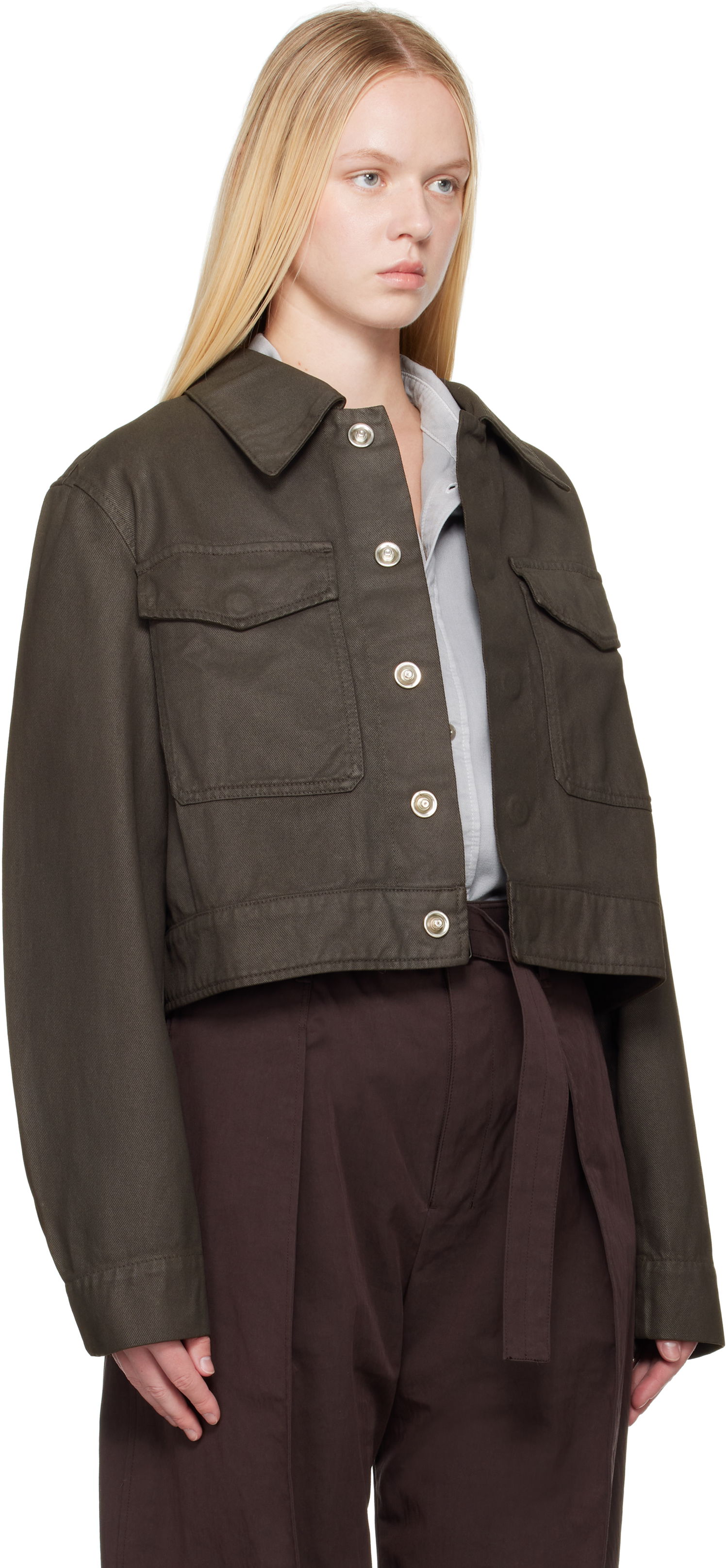 Jakke LEMAIRE Lemaire Two Pocket Cropped Jacket Grøn | OW1139 LD1030, 1