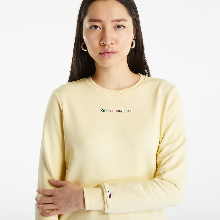 Sweatshirt Tommy Hilfiger Regular Color Serif Sweatshirt Gul | DW0DW15648 ZHO, 1