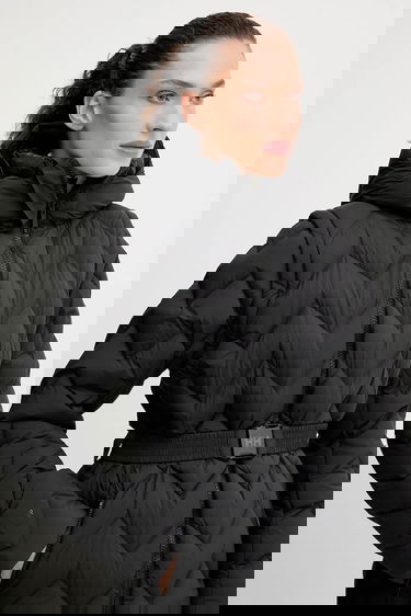 Puffer jakke Helly Hansen Hooded Belted Chevron Puffer Jacket WINTER BLISS Sort | 54457, 4