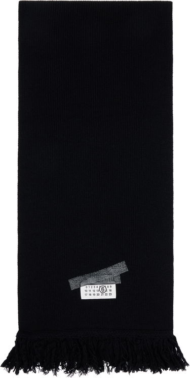 Tørklæde Maison Margiela MM6 Maison Margiela Taped Label Wool Scarf Sort | SH2TE0004 M13168, 0