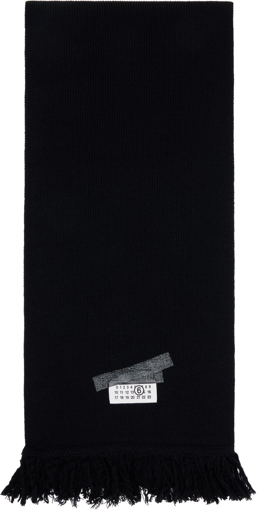 Tørklæde Maison Margiela MM6 Maison Margiela Taped Label Wool Scarf Sort | SH2TE0004 M13168