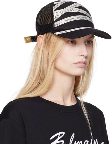 Kasket Balmain Ribbon Motif Cotton Cap by Balmain Sort | EF1XA381MB10, 1