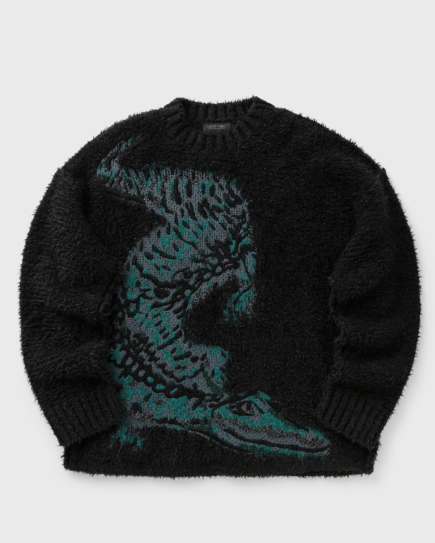 Sweater Lacoste Crocodile Intarsia Knit Sweater Sort | AH3746-1LI, 1