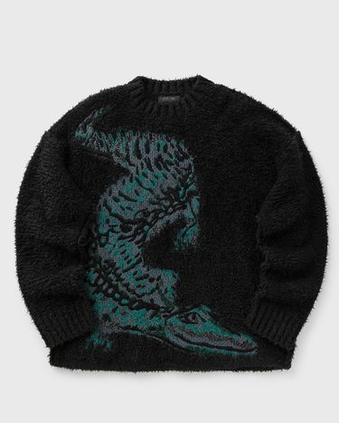 Sweater Lacoste Crocodile Intarsia Knit Sweater Sort | AH3746-1LI, 1