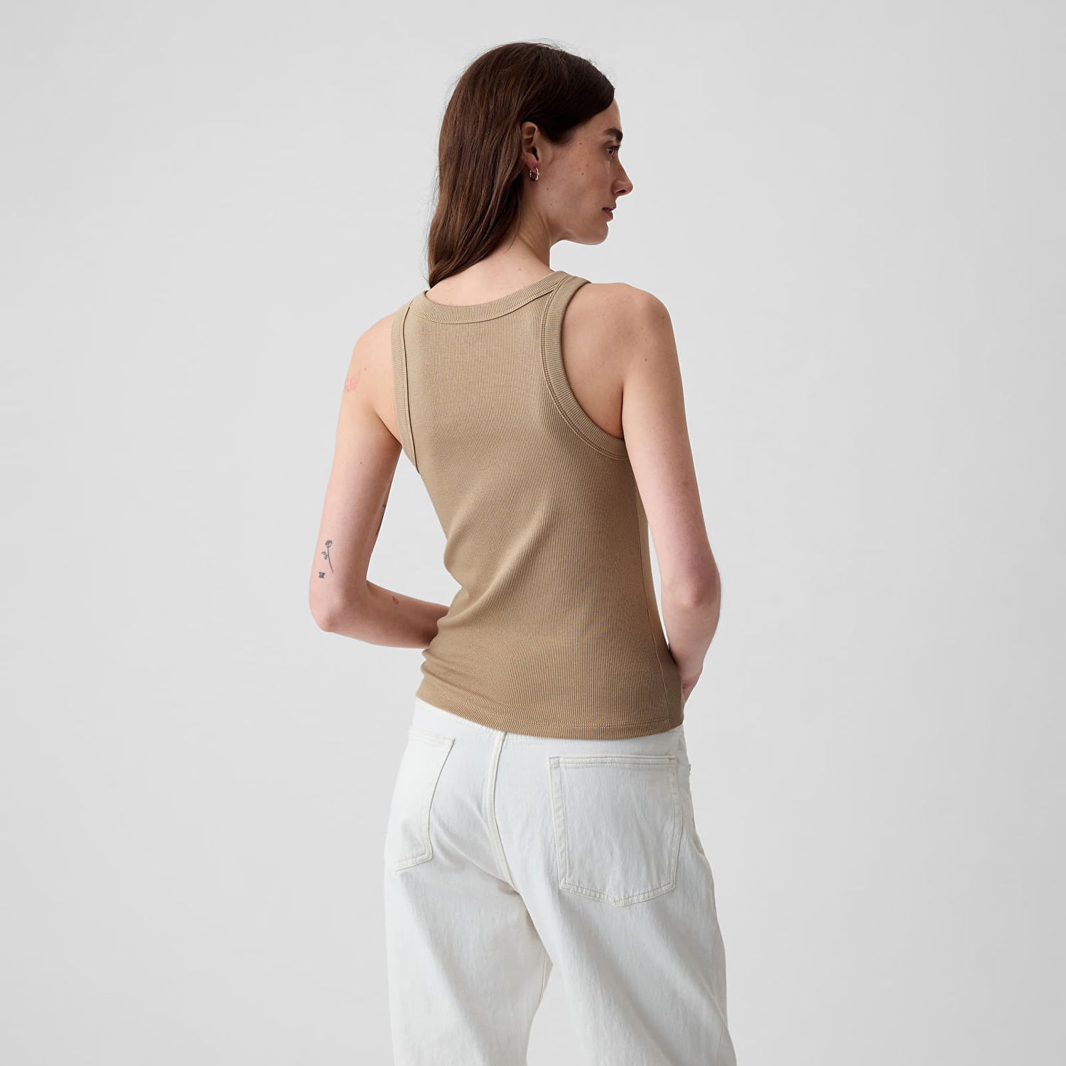 Tanktop GAP Modal Rib Halter Iconic Khaki Grøn | 878220-04, 1