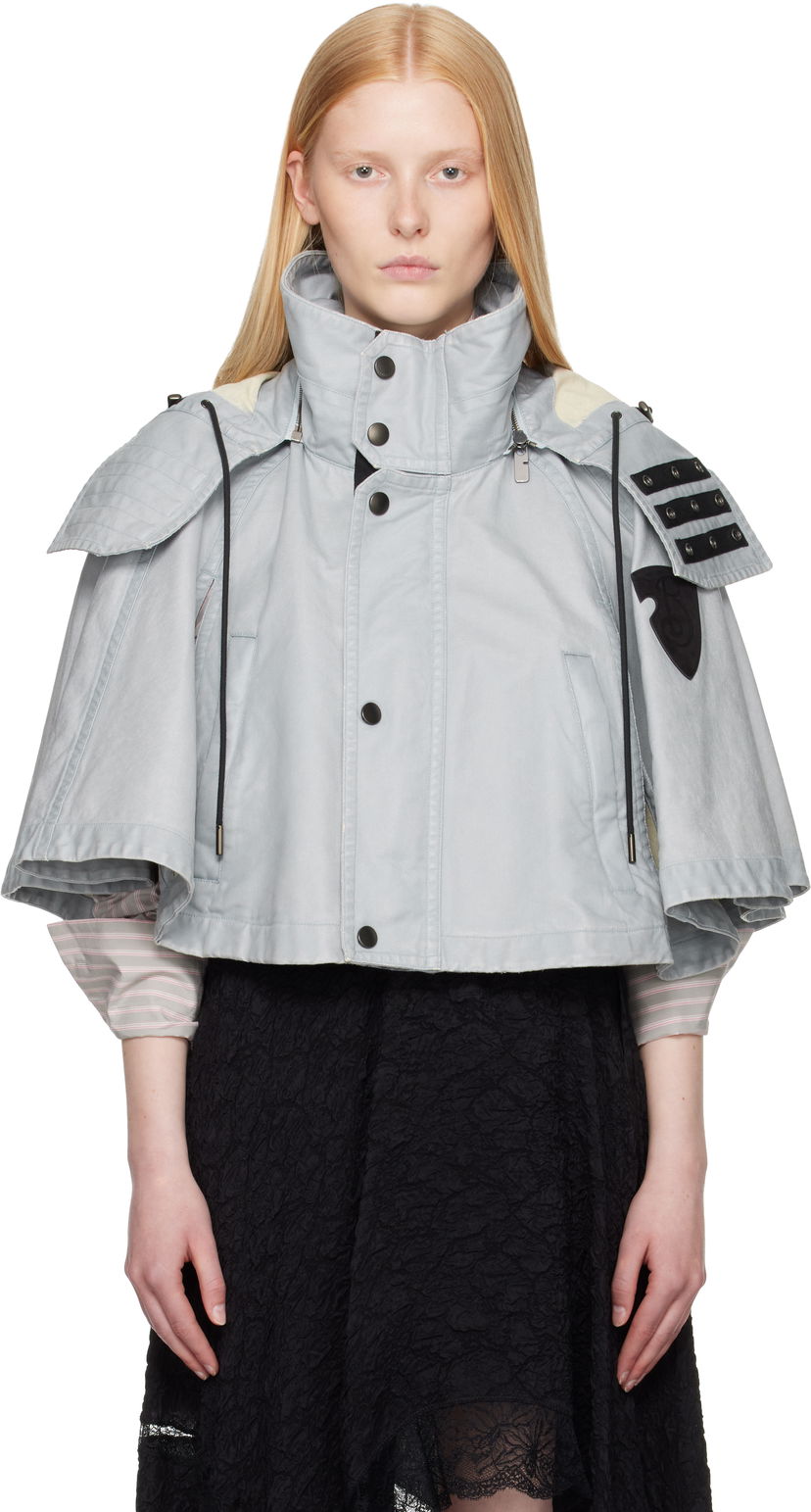 Jakke Burberry Burberry Hooded Capelet Jacket Grå | 8109388
