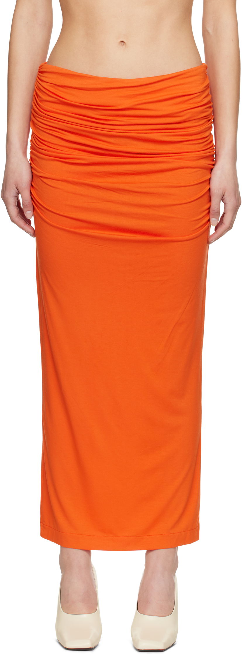 Nederdel Entire Studios Entire Studios Surge Maxi Skirt Orange | ESW-S25-7011-KO