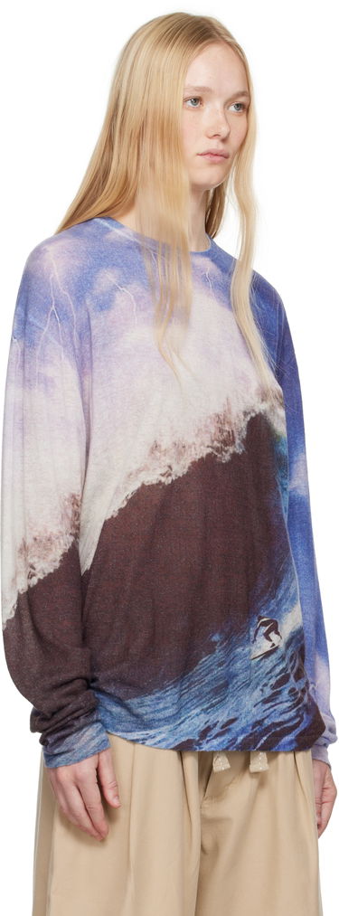 Sweater ERL ERL Wave Print Knit Sweater Blå | ERL10N013, 1