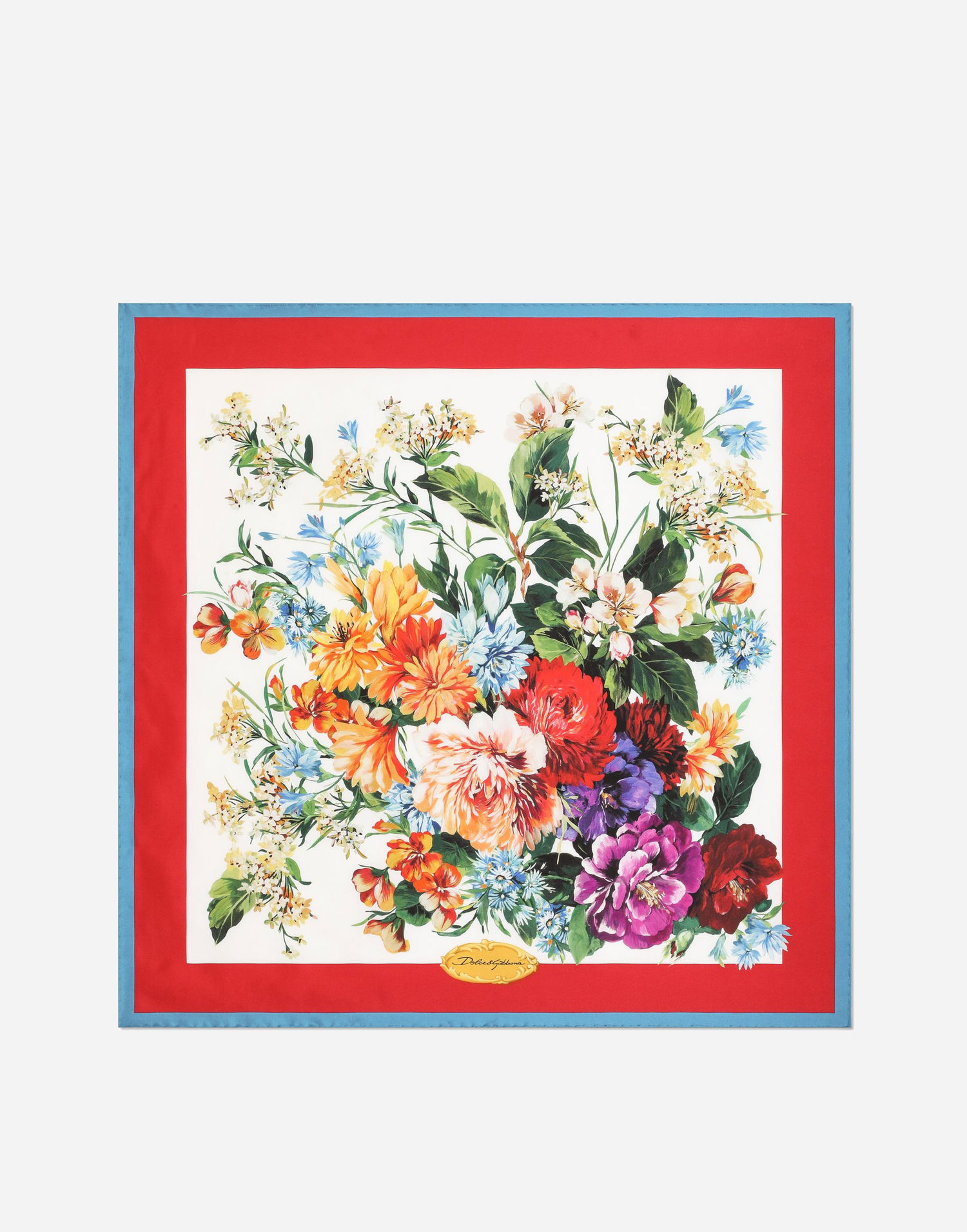Tørklæde Dolce & Gabbana Dolce & Gabbana 70x70 Silk Twill Floral Print Foulard Flerfarvet | FN092RGDC7BHS5PC, 0