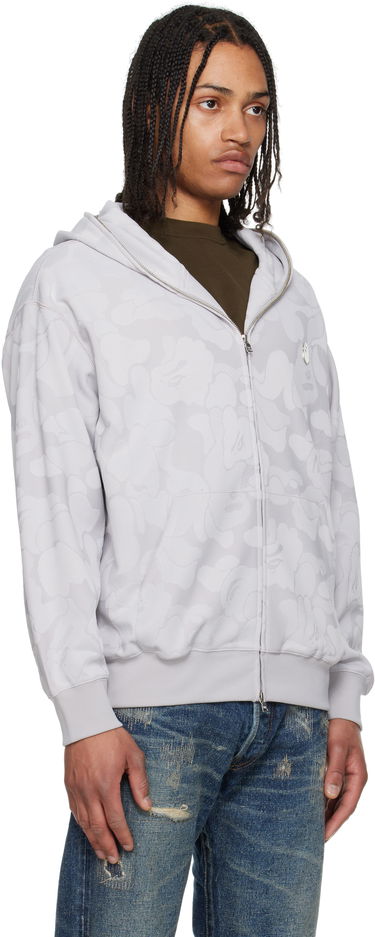 Sweatshirt BAPE A Bathing Ape Camo Jacquard Zip Hoodie Blå | 001ZPL301302M, 4