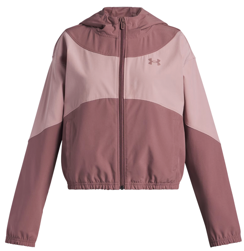 Vindjakke Under Armour Rival Woven Colorblock Hooded Jacket Lyserød | 6004181-651