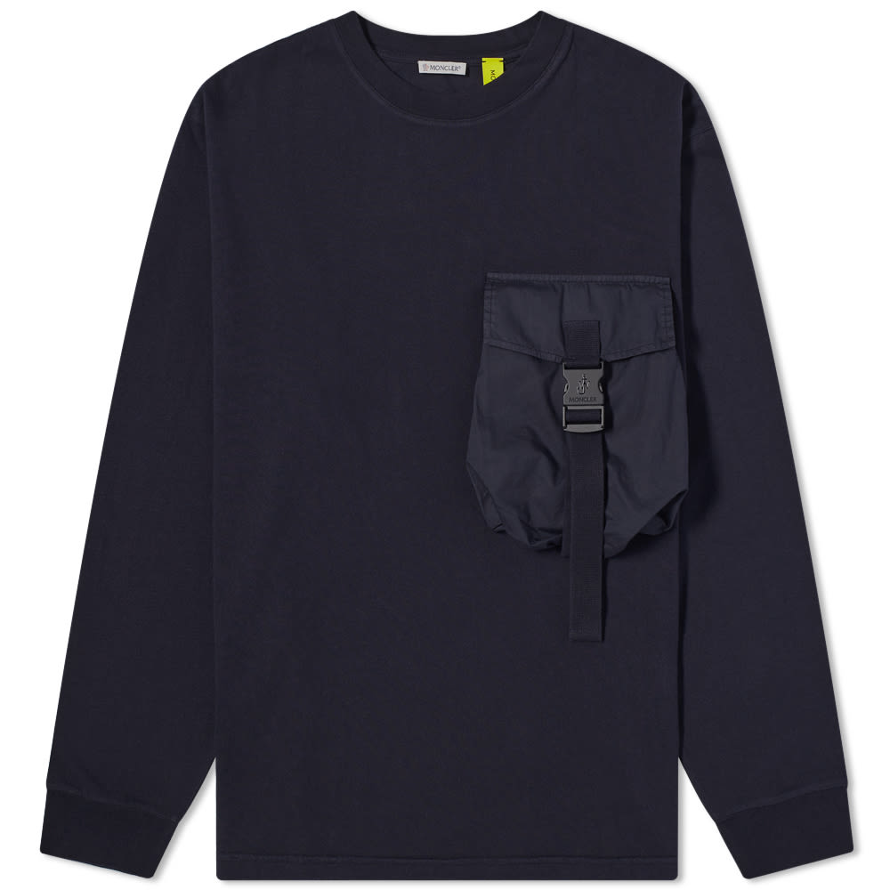 T-shirt Moncler x JW Anderson Long Sleeve Bag Chest Pocket Tee Mørkeblå | 8D000-01-829JS-778, 0