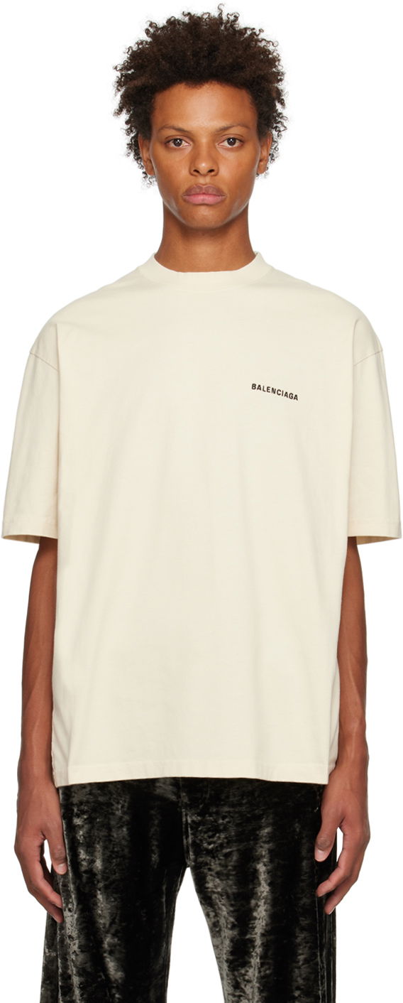 T-shirt Balenciaga Medium Fit T-Shirt Beige | 612966-TMVF4-9069, 0