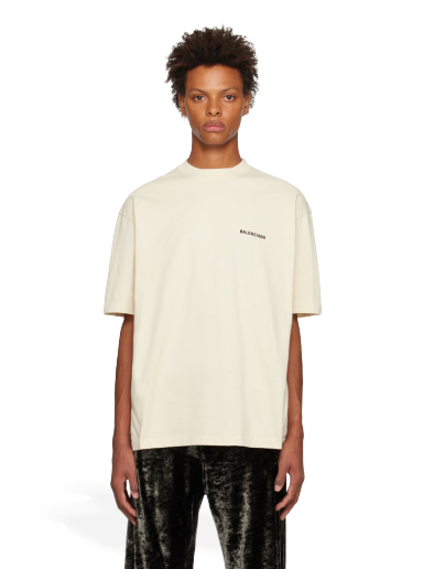 T-shirt Balenciaga Medium Fit T-Shirt Beige | 612966-TMVF4-9069