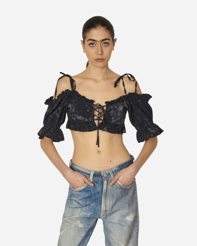 Tanktop GUESS Dyed Sangallo Top Washed Out Black Sort | W4GH03WEUC0 F9CK