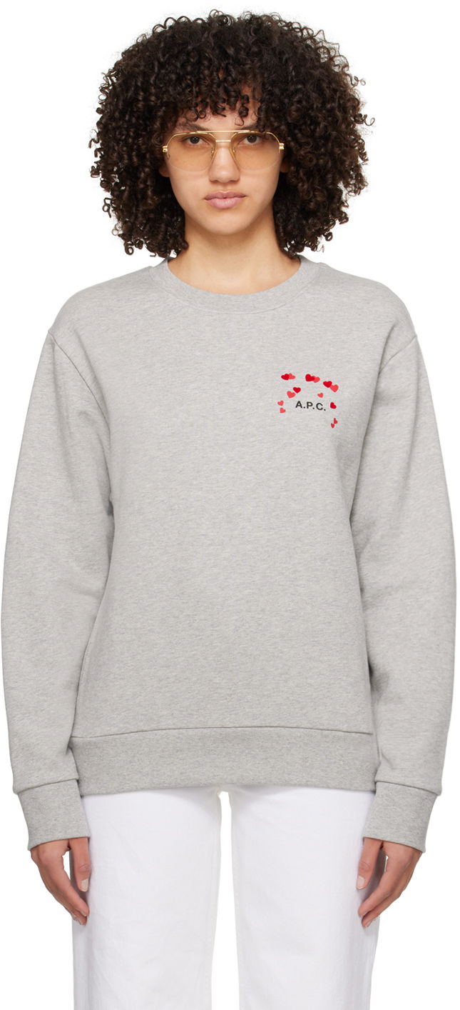 Sweatshirt A.P.C. Hearts Sweatshirt Grå | COEIP-M27895