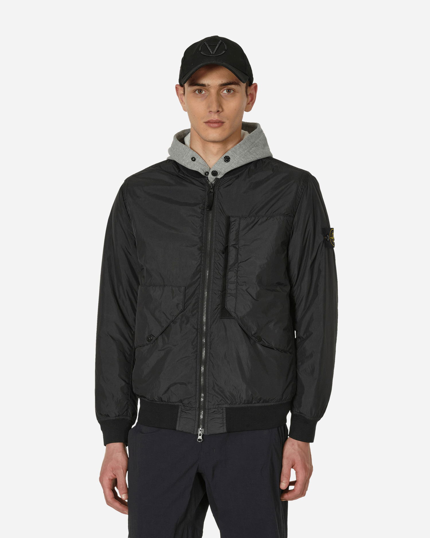 Bomberjakke Stone Island Garment Dyed Crinkle Reps PrimaLoft®-TC Bomber Sort | 791540923 V0029, 1