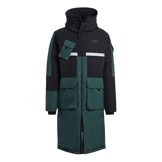 Parka adidas Originals Originals Colorblock Hooded Down Jacket Grøn | GJ6729