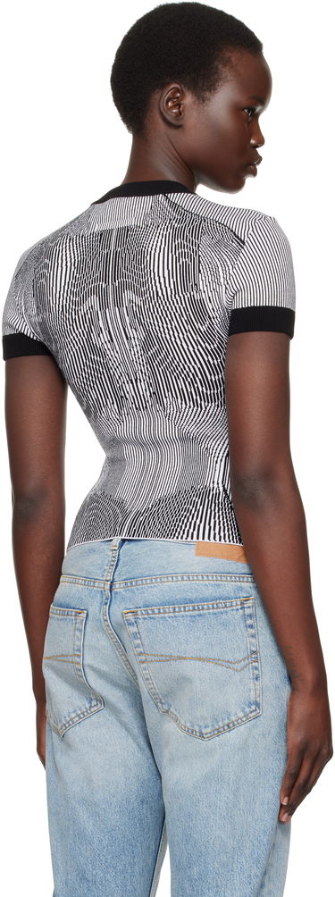 Sweater Jean Paul Gaultier Jean Paul Gaultier Morphing Pinstripes Jacquard T-Shirt Sort | 25/33-F-TS110-M084-0100, 2