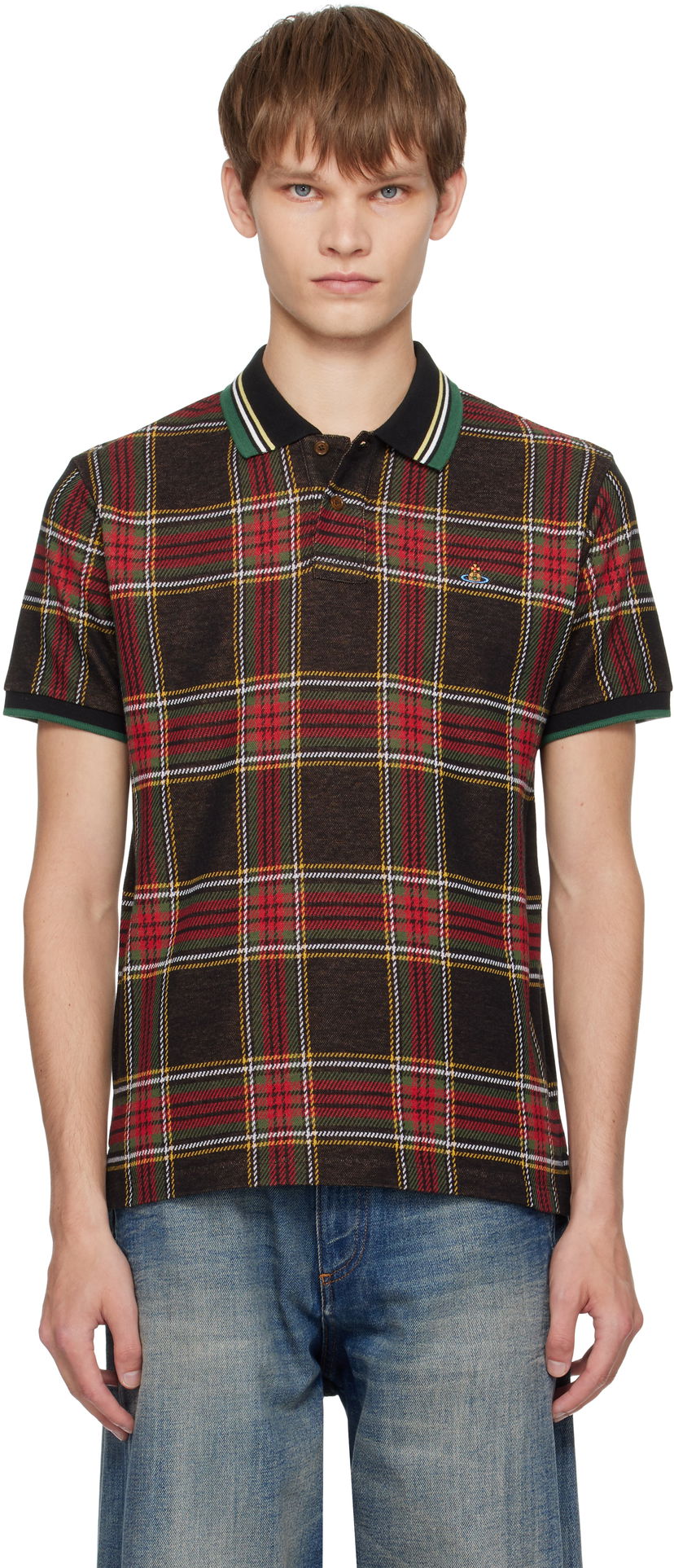 Polo skjorte Vivienne Westwood Vivienne Westwood Classic Plaid Polo Flerfarvet | 2H01000P-J009T-