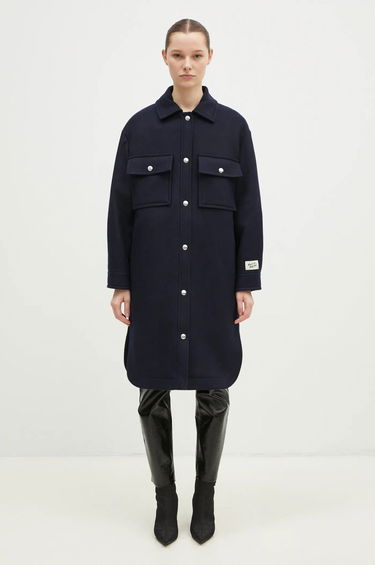 Jakke MAISON KITSUNÉ Maison Kitsune Workwear Wool Shirt Jacket Blå | NW02211WM0026, 0