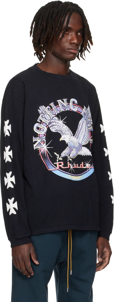 T-shirt Rhude Rhude Notting Hill Eagle Graphic Long Sleeve T-Shirt Sort | RHPF25TT14012, 4