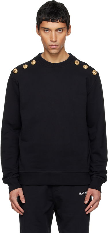 Sweatshirt Balmain Chain Lion Buttons Sweatshirt Sort | FH1JS155JB13, 0