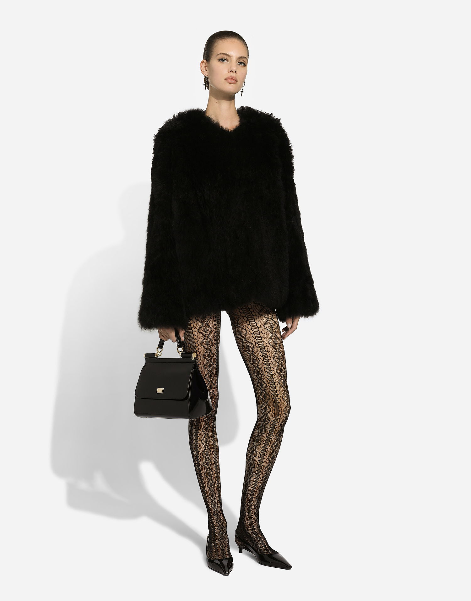 Jakke Dolce & Gabbana Goat Hair Cashmere Jacket Sort | F9S06FFUP84N0000, 1