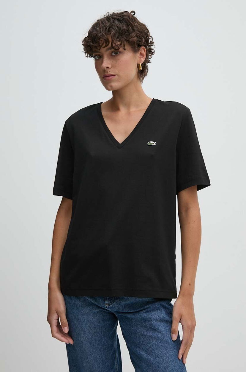 T-shirt Lacoste Lacoste V-Neck T-Shirt Sort | TF7300