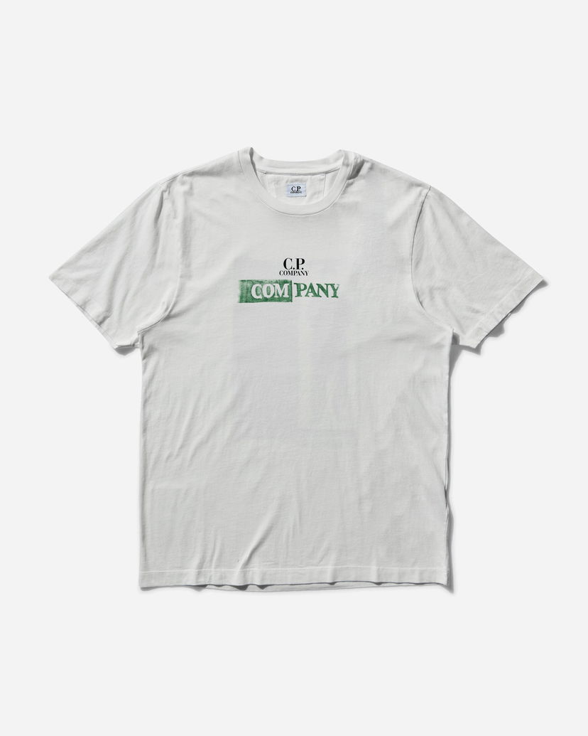T-shirt C.P. Company Gauze Logo T-Shirt Hvid | 18CMTS307A-005431G 103