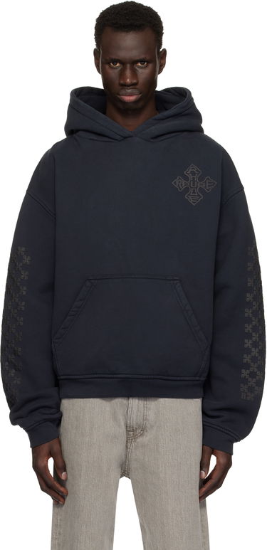 Sweatshirt Rhude Rhude Cross Logo Hoodie Mørkeblå | RHPS25HO02012, 0