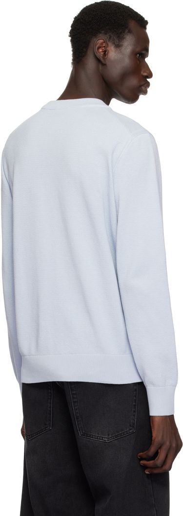Sweater BOSS BOSS Micro-Structured Cotton Sweater Blå | 50506022, 2