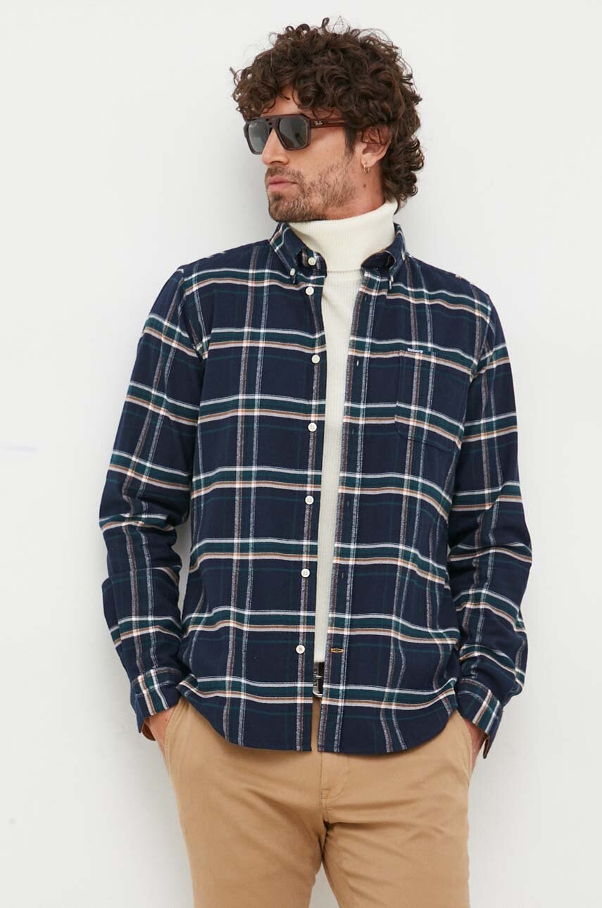 Skjorte Barbour Barbour Slim Fit Button-Down Shirt Mørkeblå | MSH5037, 0