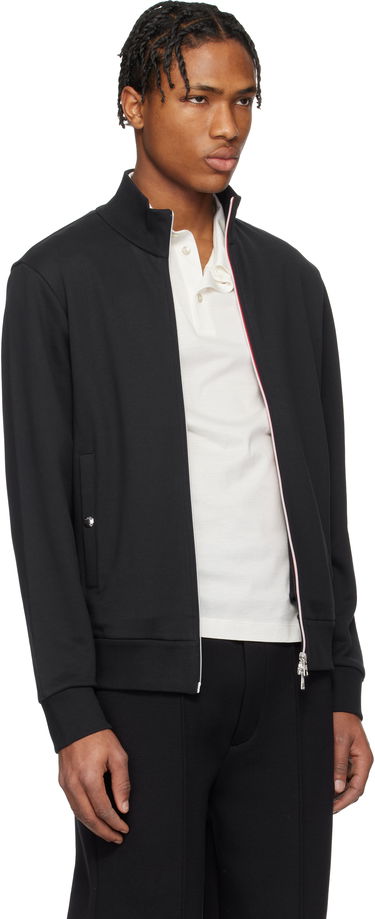 Jakke Moncler Moncler Tricolor-Trimmed Cotton Zip-Up Sweatshirt Sort | K10918G00072809KR, 1