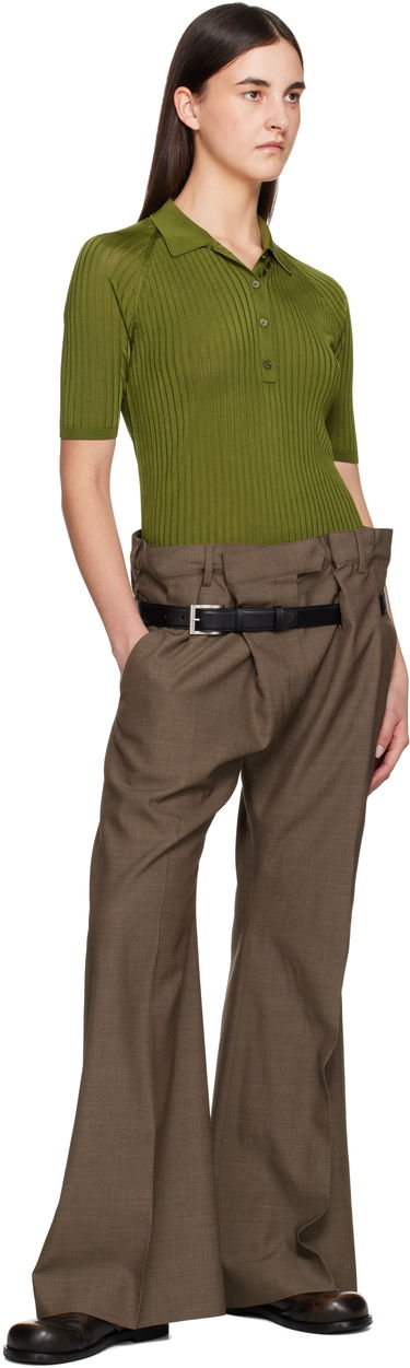 Polo skjorte Acne Studios Acne Studios Silk Knit Polo Grøn | A60581-, 4