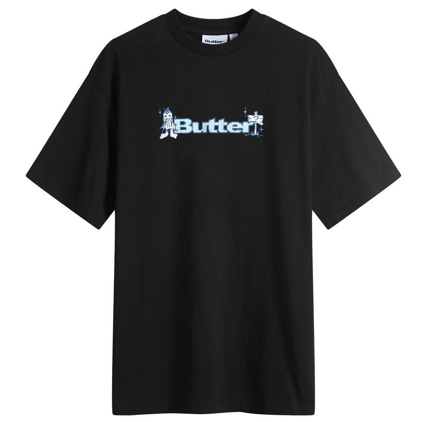 T-shirt Butter Goods Quest Logo Black T-Shirt Sort | BGQ4240017-BLK